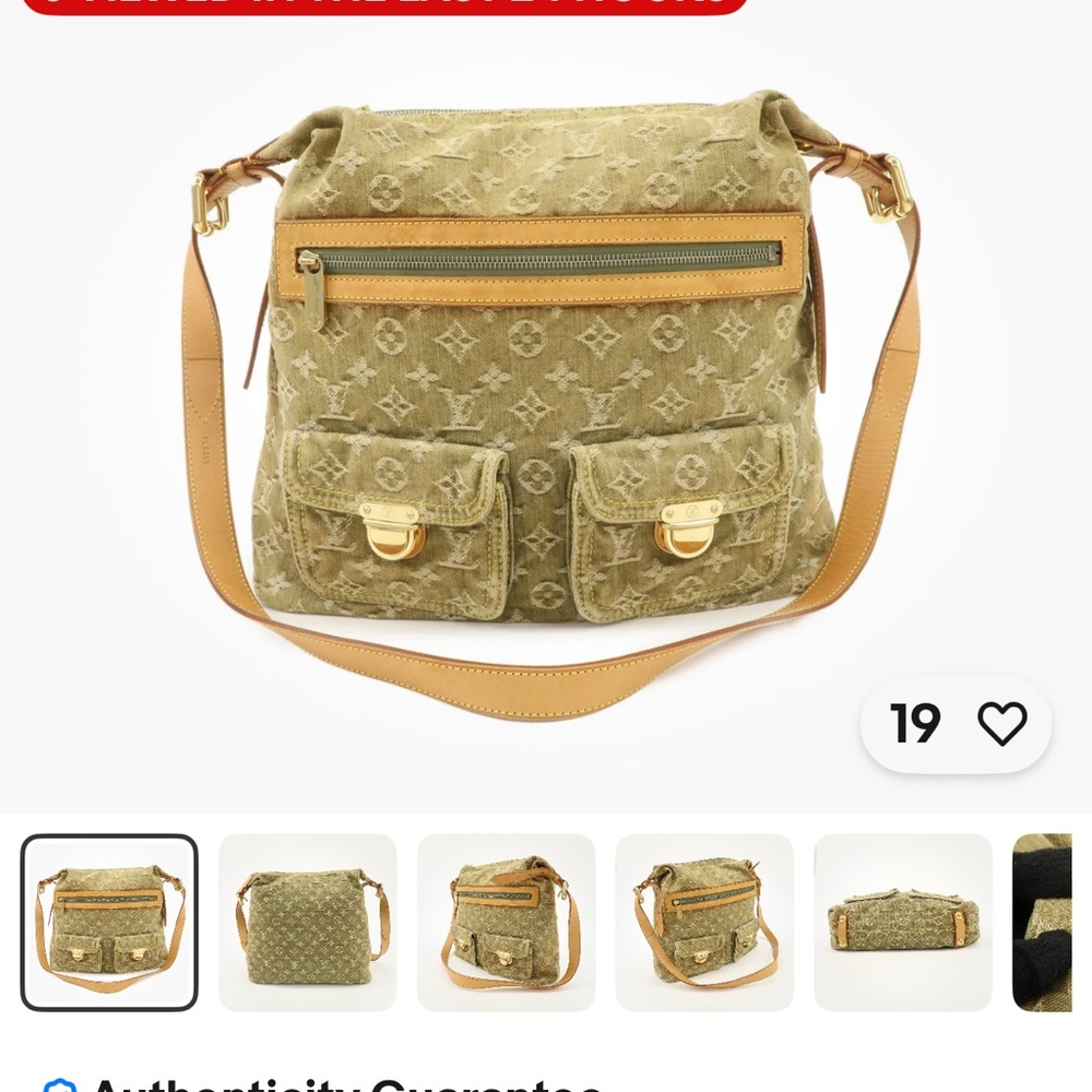 Louis Vuitton Vintage Green Monogram Buggy Denim Bag